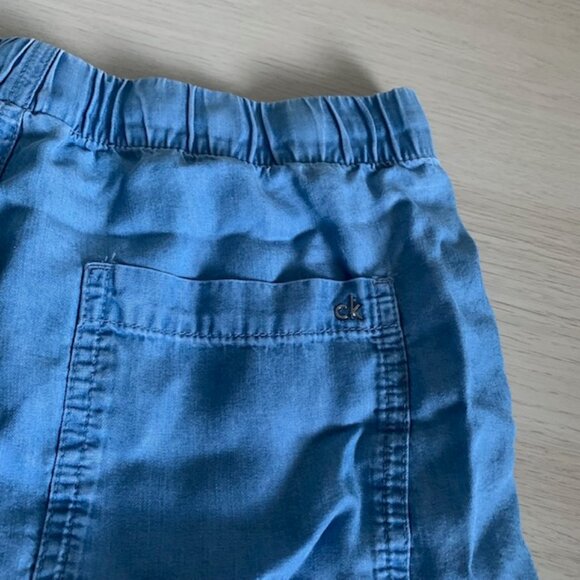 Calvin Klein Chambray Shorts with Frayed Hem - Picture 3 of 5